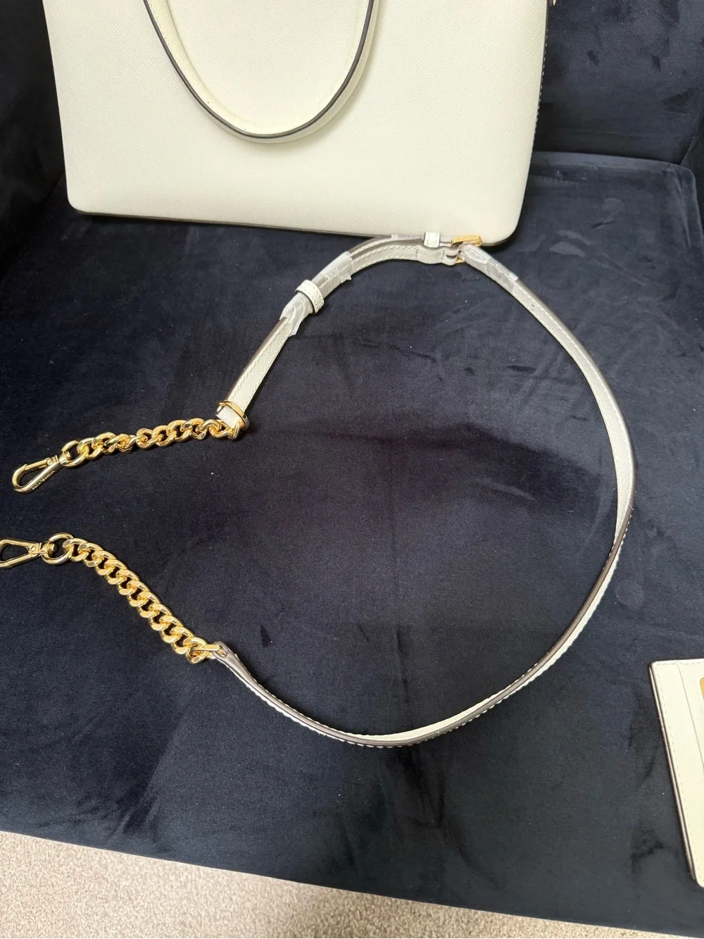 Michael Kors Cream Dome Satchel with Gold Hardware